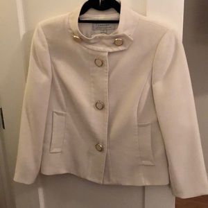 Cream cream and gold button Chanel box cut jacket